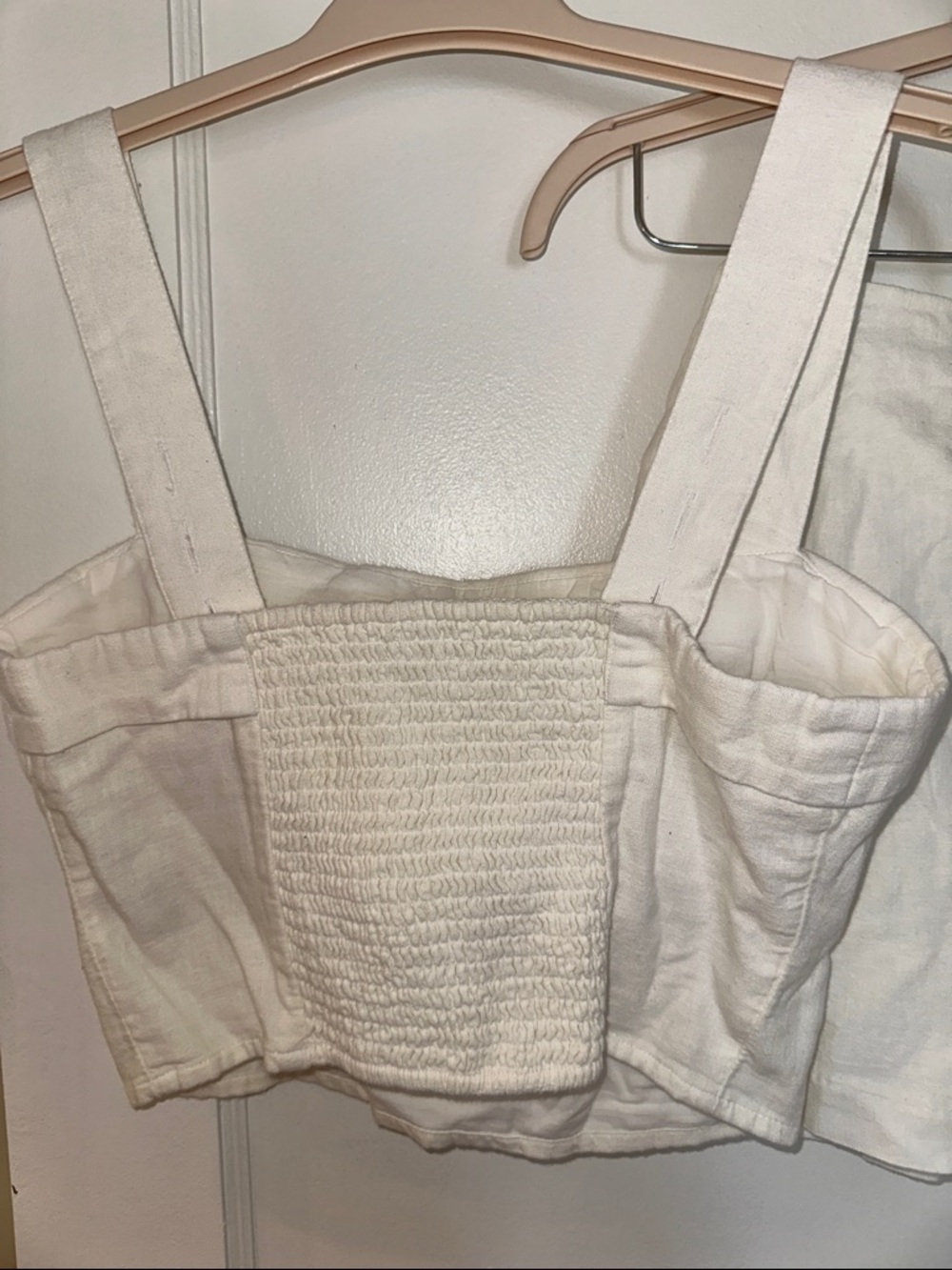Abercrombie & Fitch White Linen Blend Cropped Tank Top and Skort Set - Picture 3 of 5